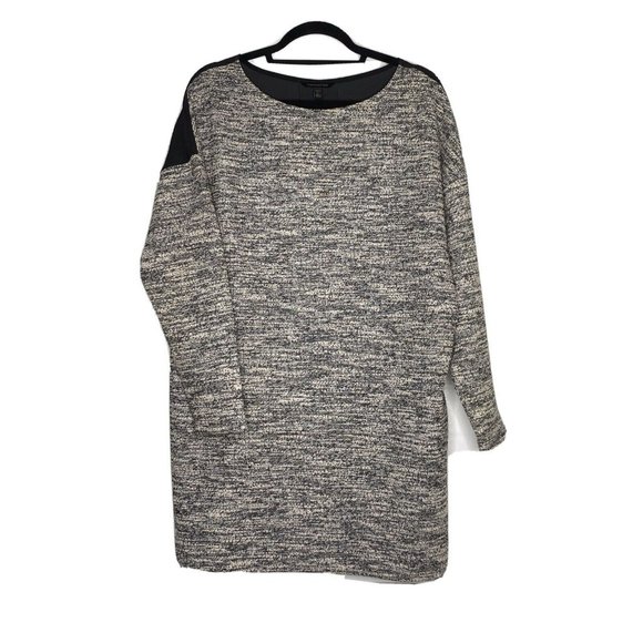 Banana Republic Size Petite L Black Marled Black Back Pockets Sweater Tunic - Picture 1 of 9